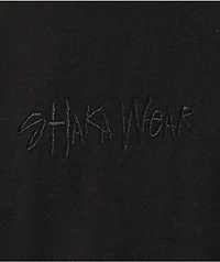 Shaka Wear Embroidered Logo Garment Dye Black Heavyweight T-Shirt