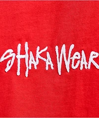 Shaka Wear Embroidered Logo Red Heavyweight T-Shirt