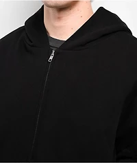 Shaka Wear Fleece Black Hooded Crop Bomber Jacket