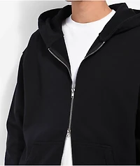 Shaka Wear Garment Dye Black Heavyweight Double Zip Hoodie