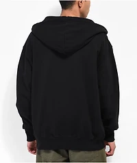 Shaka Wear Garment Dye Black Heavyweight Double Zip Hoodie