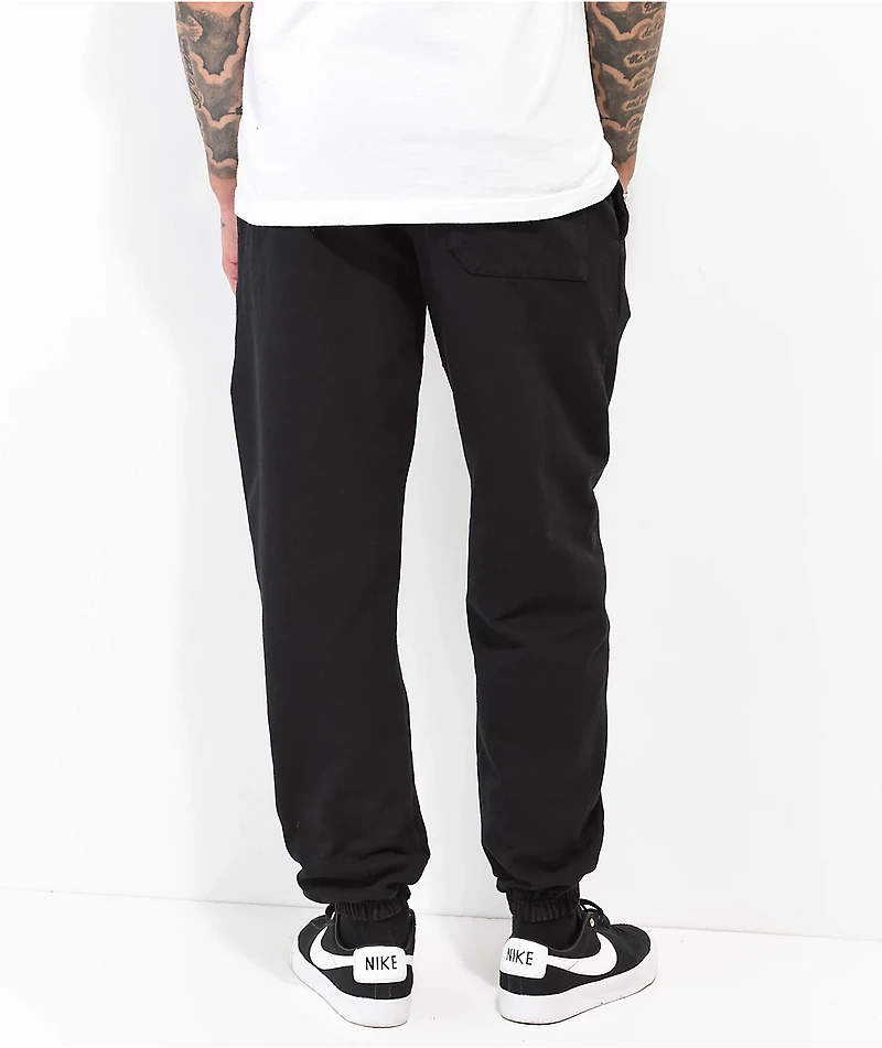 Shaka Wear Garment Dye Black Heavyweight Sweatpants