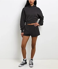 Shaka Wear Grey Boxy Crop Hoodie