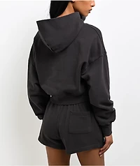 Shaka Wear Grey Boxy Crop Hoodie