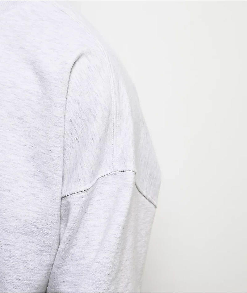 Shaka Wear Heather White Crop Crewneck Sweatshirt