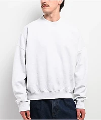 Shaka Wear Heather White Crop Crewneck Sweatshirt