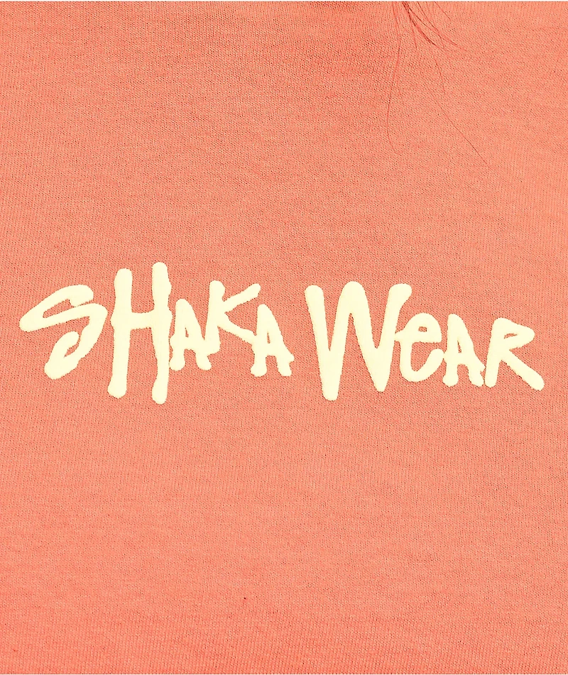 Shaka Wear Logo Peach & Cream Crop T-Shirt
