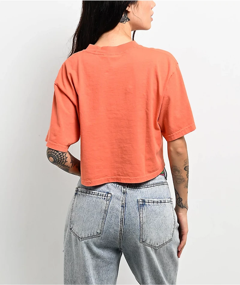 Shaka Wear Logo Peach & Cream Crop T-Shirt