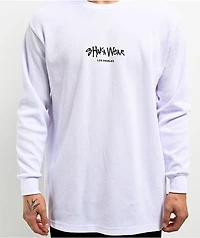Shaka Wear Logo White Thermal Long Sleeve T-Shirt
