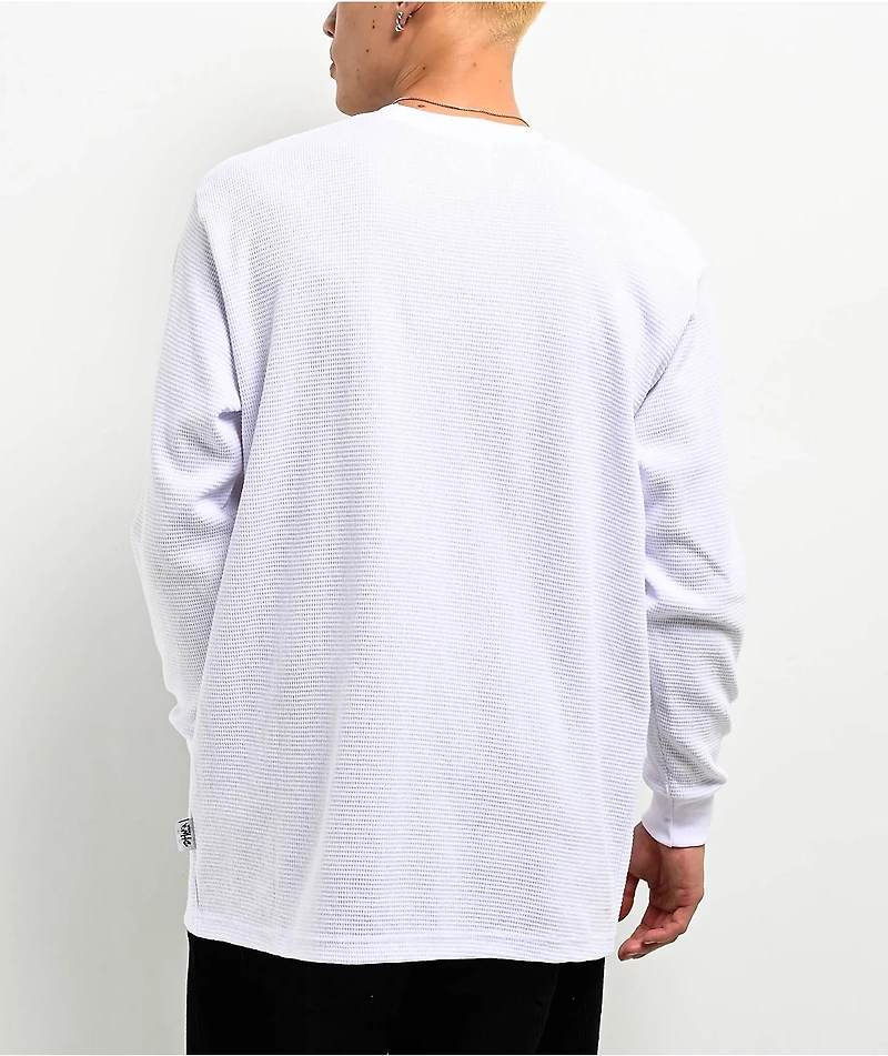 Shaka Wear Logo White Thermal Long Sleeve T-Shirt