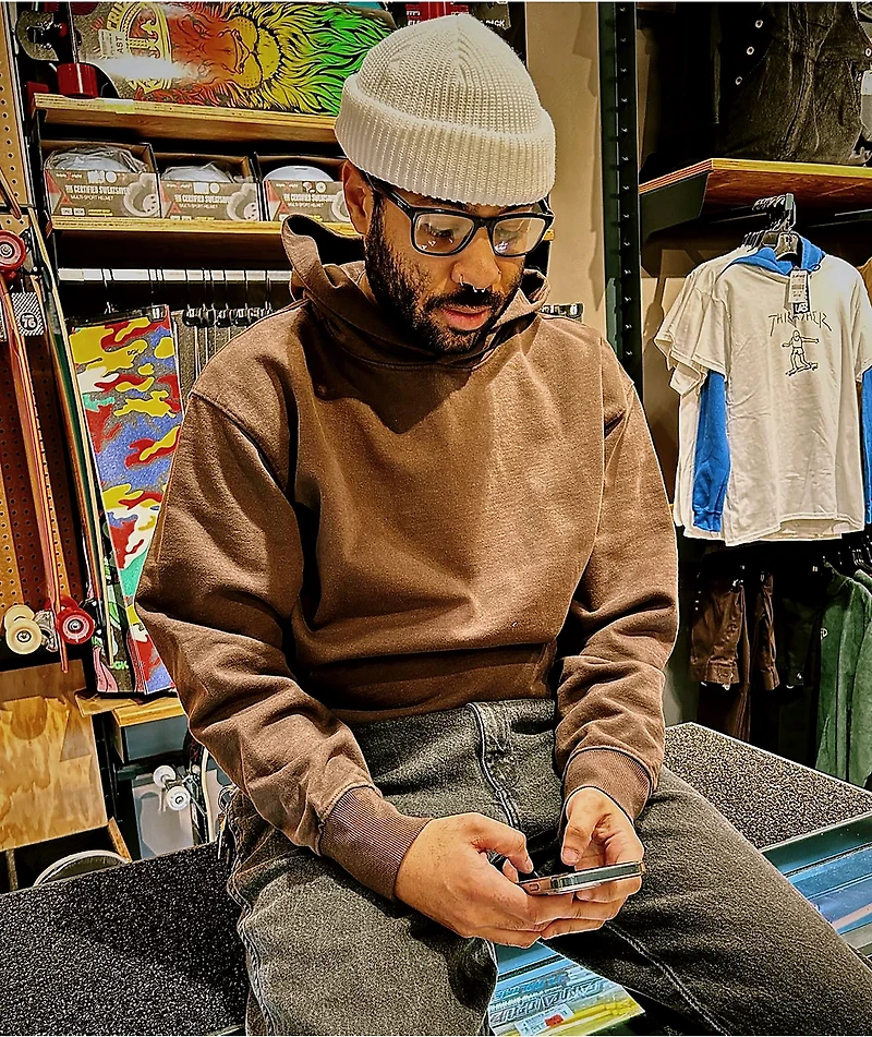 Shaka Wear Los Angeles Garment Dye Mocha Fleece Heavyweight Hoodie
