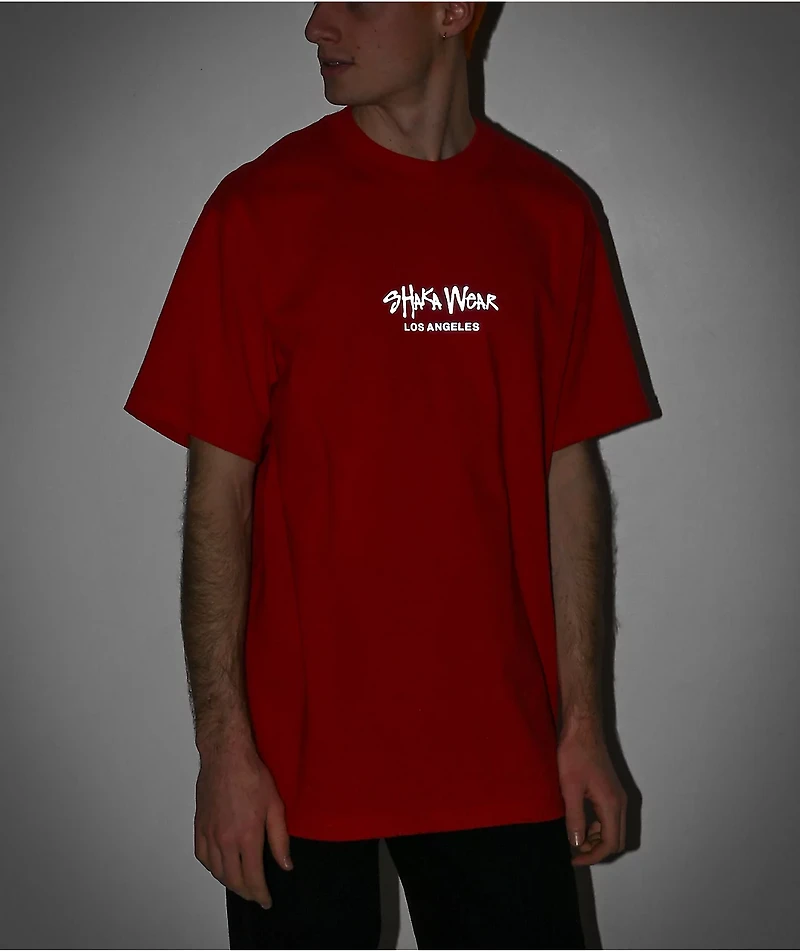 Shaka Wear Max Heavy 3M Logo Red T-Shirt