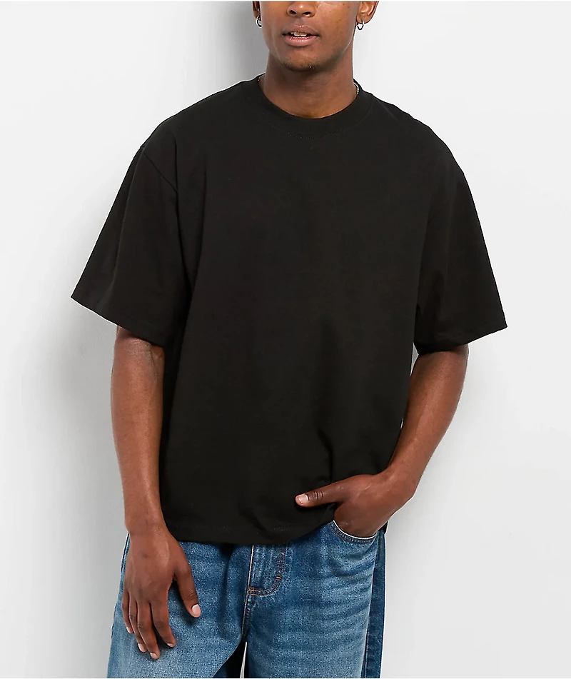 Shaka Wear Max Heavyweight Black Crop T-Shirt
