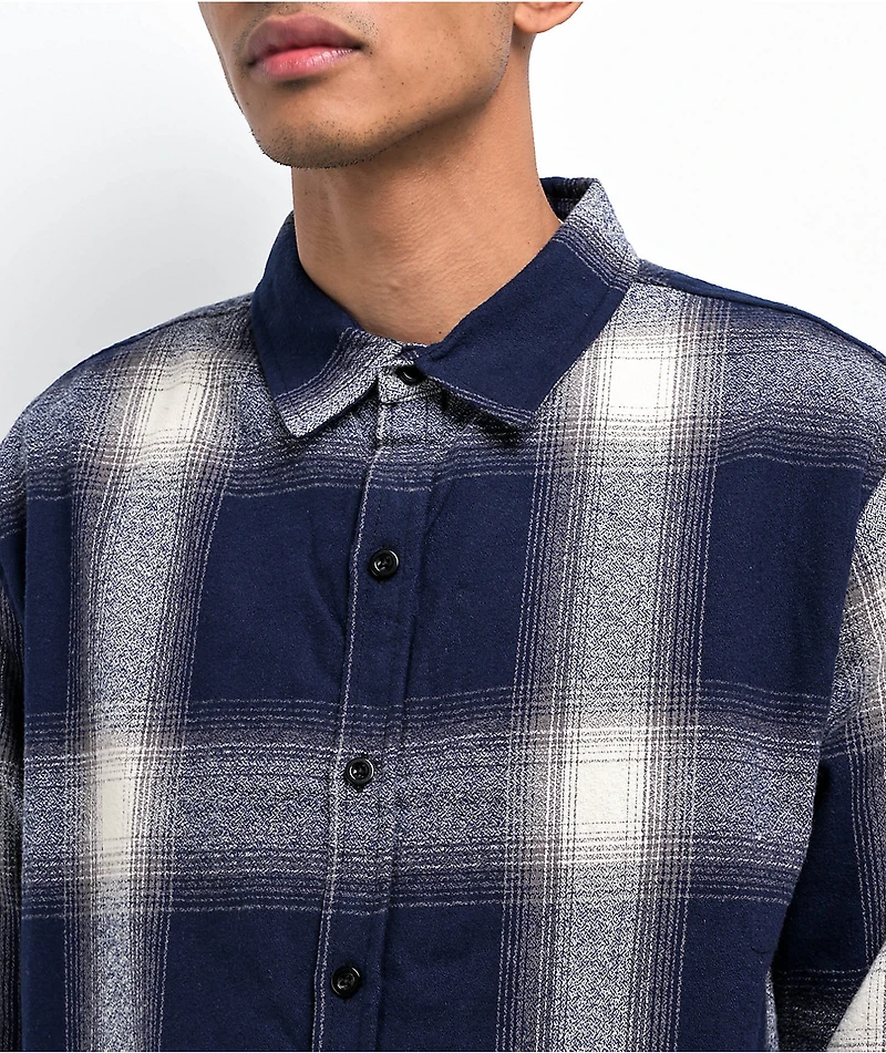 Shaka Wear Navy Plaid Heavyweight Flannel Shirt