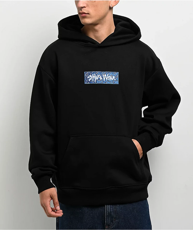 Shaka Wear Paisley Black & Blue Hoodie