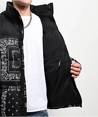 Shaka Wear Paisley Black Down Puffer Jacket