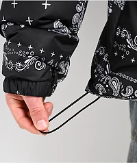 Shaka Wear Paisley Black Down Puffer Jacket