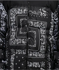 Shaka Wear Paisley Black Down Puffer Jacket