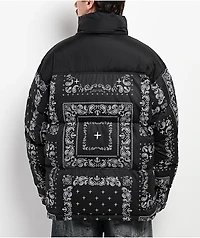 Shaka Wear Paisley Black Down Puffer Jacket