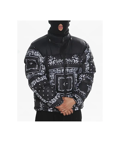 Shaka Wear Paisley Black Down Puffer Jacket