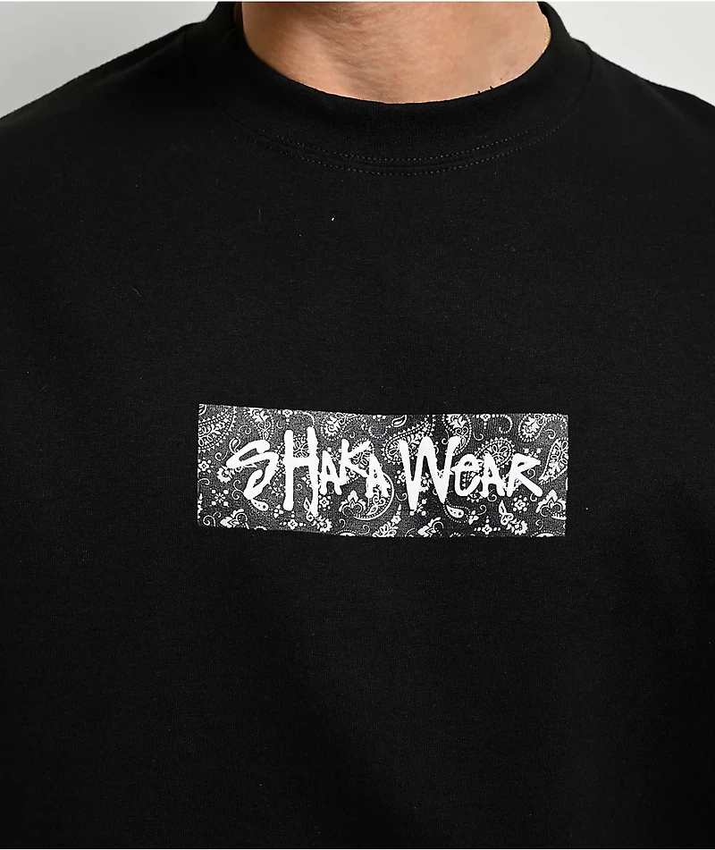 Shaka Wear Paisley Heavyweight Black T-Shirt