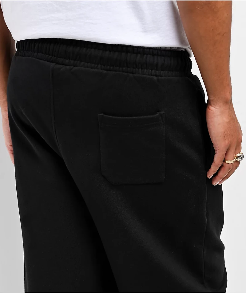 Shaka Wear Pleated Garment Dye Black Sweatpants
