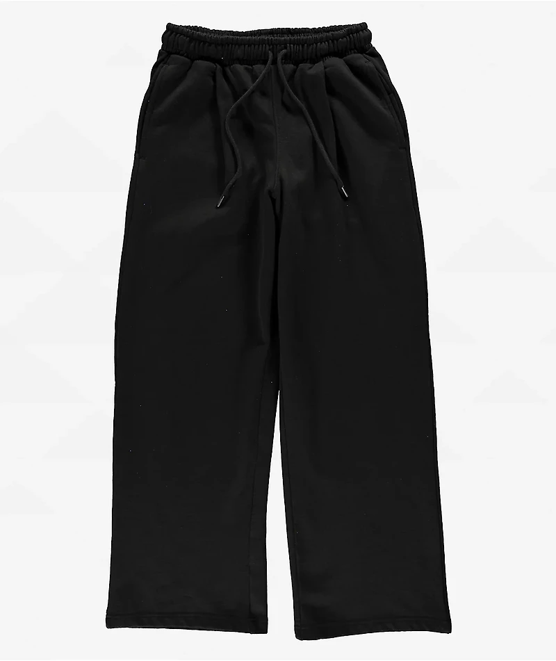 Shaka Wear Pleated Garment Dye Black Sweatpants