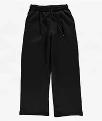 Shaka Wear Pleated Garment Dye Black Sweatpants