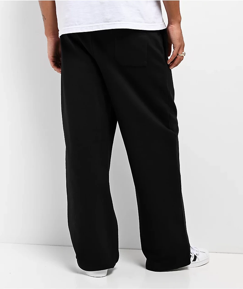 Shaka Wear Pleated Garment Dye Black Sweatpants
