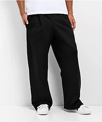 Shaka Wear Pleated Garment Dye Black Sweatpants