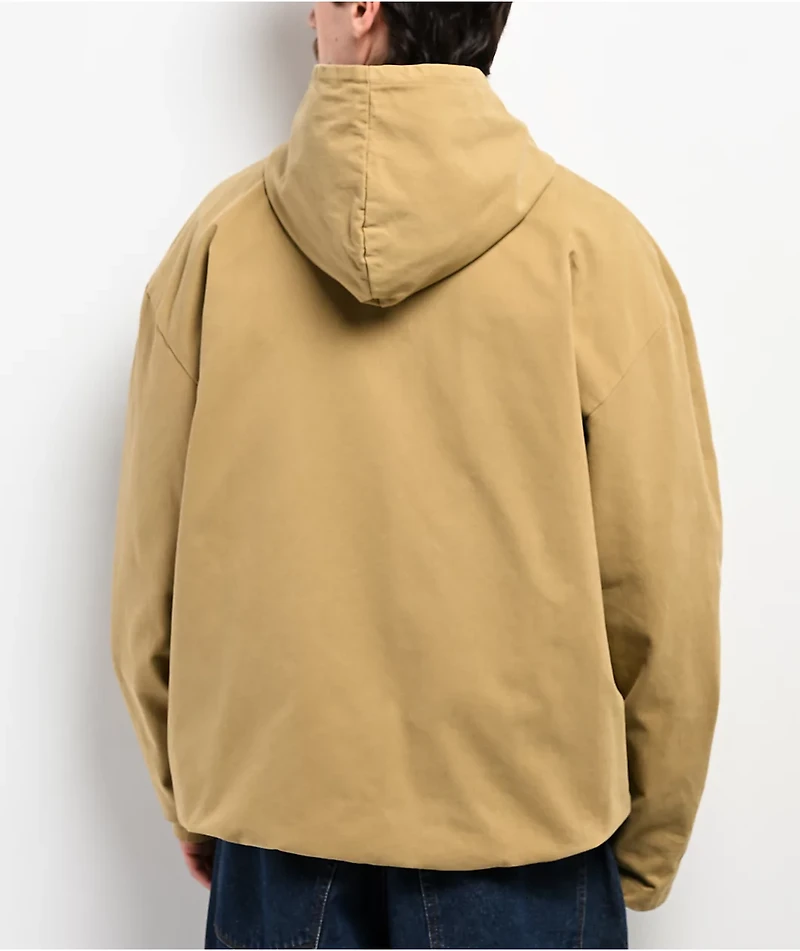 Shaka Wear Twill Khaki Baggy Hooded Jacket