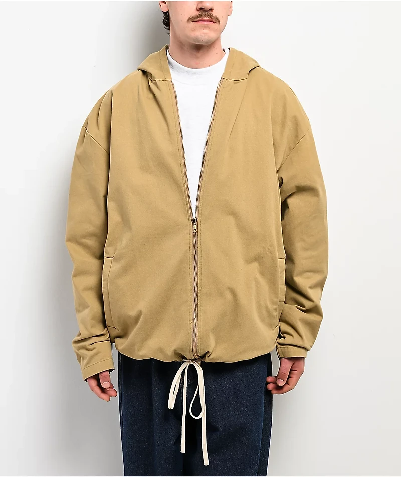 Shaka Wear Twill Khaki Baggy Hooded Jacket