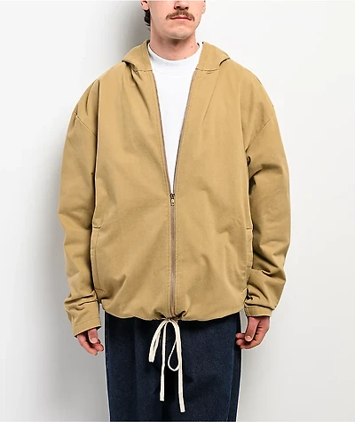 Shaka Wear Twill Khaki Baggy Hooded Jacket