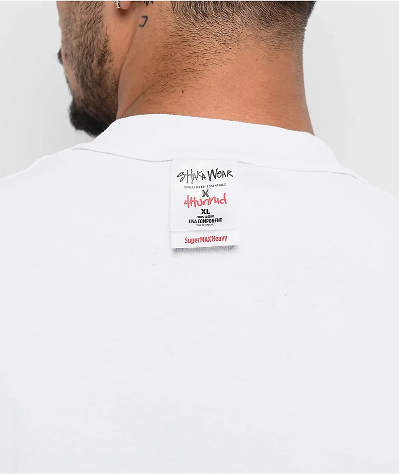 Shaka Wear x 4Hunnid Inside Out White T-Shirt