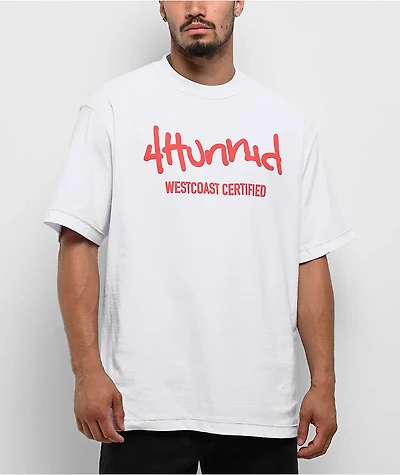 Shaka Wear x 4Hunnid Inside Out White T-Shirt