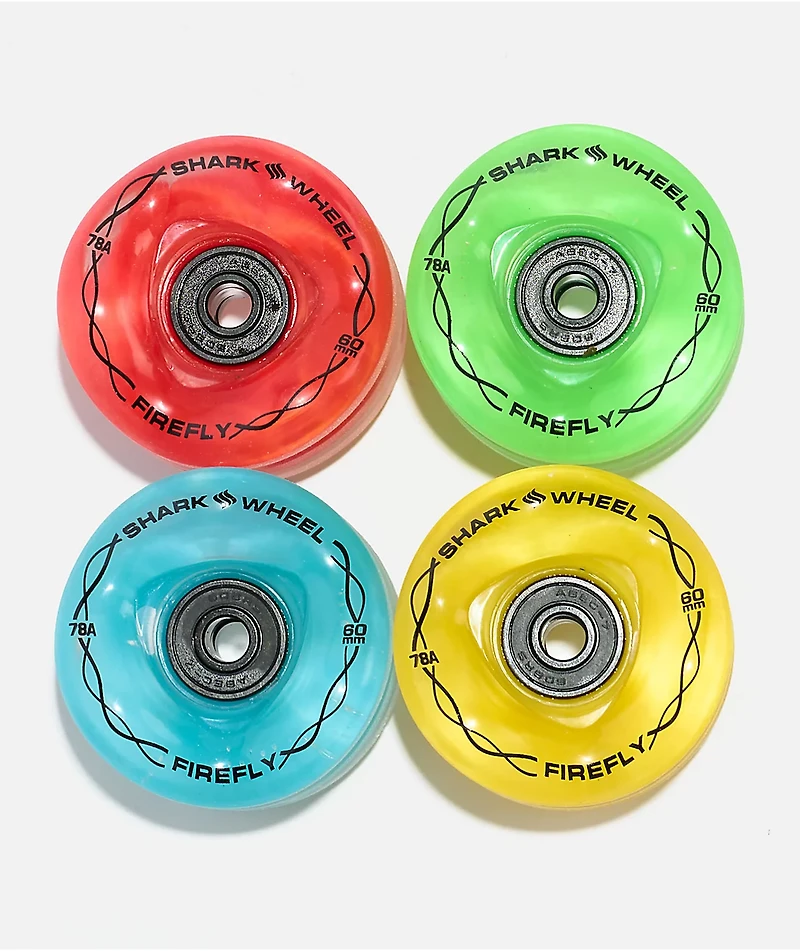 Shark Wheel Light Ups Firefly 60mm 78a Multicolor Cruiser Wheels