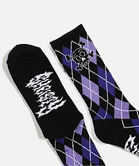 Sheisty Argyle Black Crew Socks