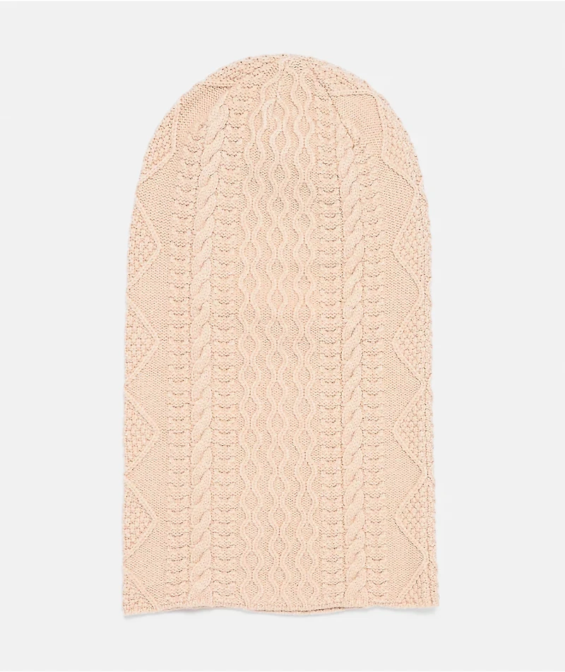 Sheisty Cable Knit Natural Balaclava