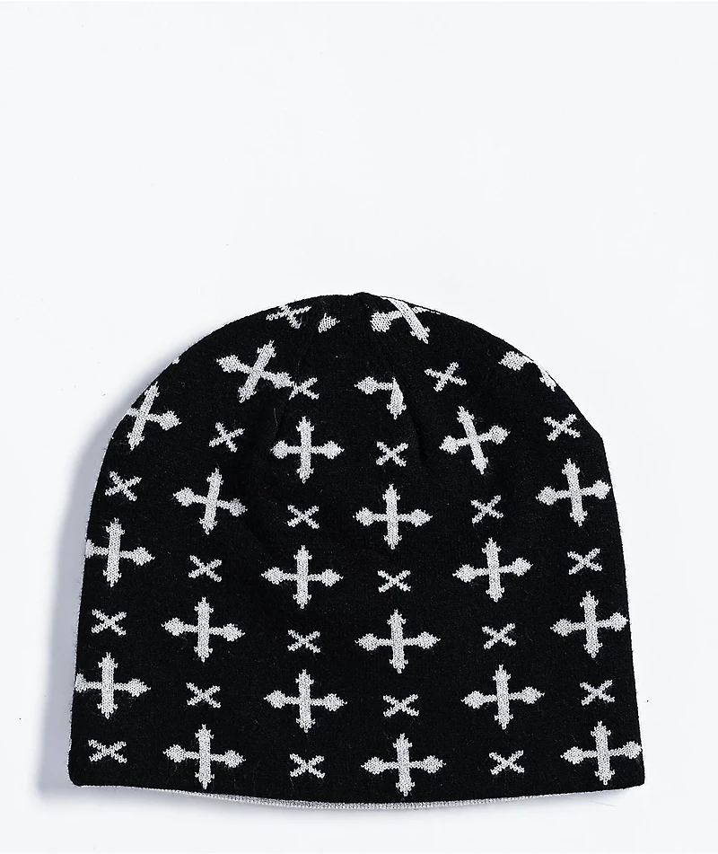 Sheisty Cross Reversible Black & Grey Skully Beanie