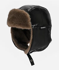 Sheisty Faux Leather Black Trapper Hat