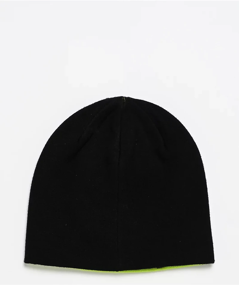 Sheisty Flypaper Black & Green Reversible Skully Beanie