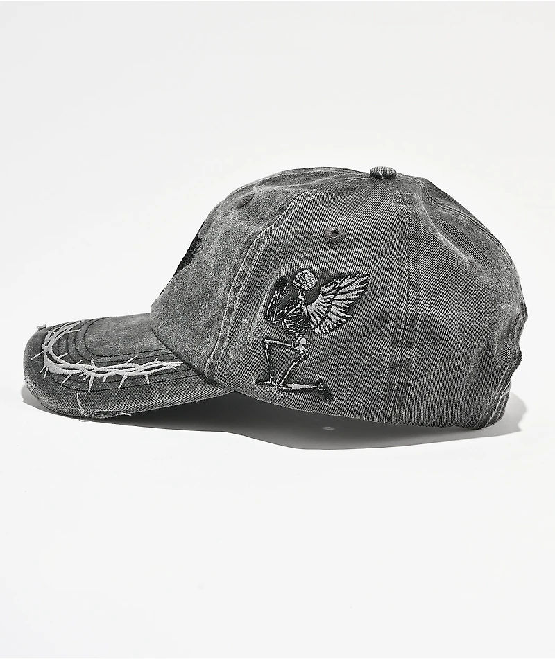 Sheisty Heartbroken Washed Black Strapback Hat