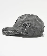 Sheisty Heartbroken Washed Black Strapback Hat