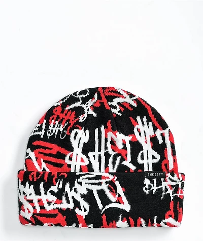 Sheisty Infestation Black & Red Beanie