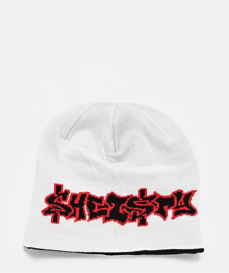 Sheisty Sinner Black & White Reversible Skully Beanie