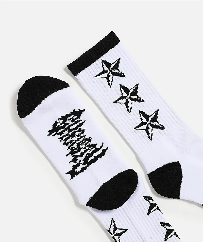 Sheisty Stars White Crew Socks