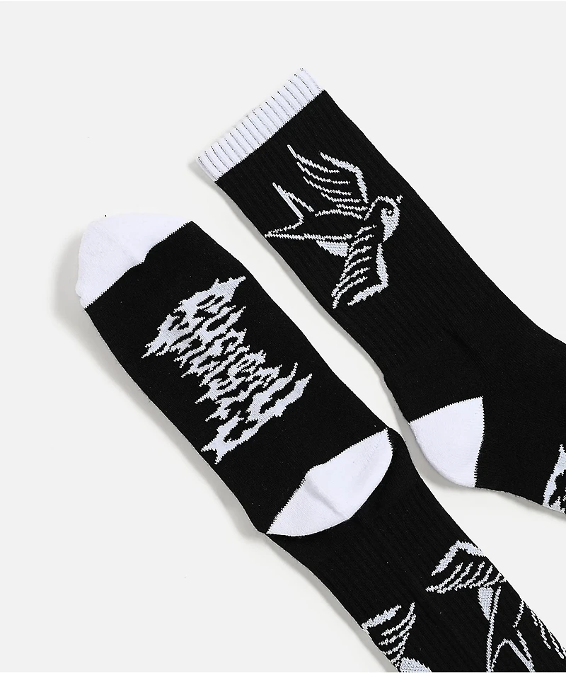 Sheisty Swallow Black Crew Socks