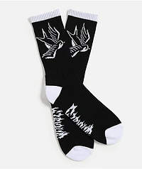 Sheisty Swallow Black Crew Socks
