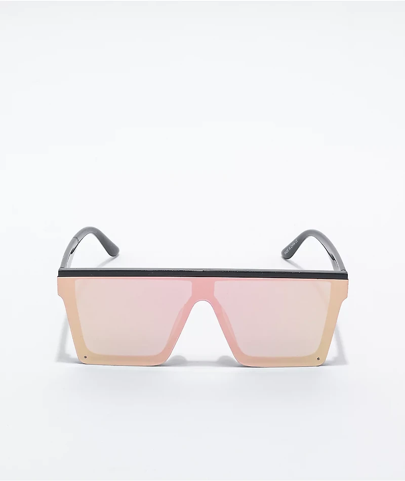 Shield Green Mirrored Sunglasses
