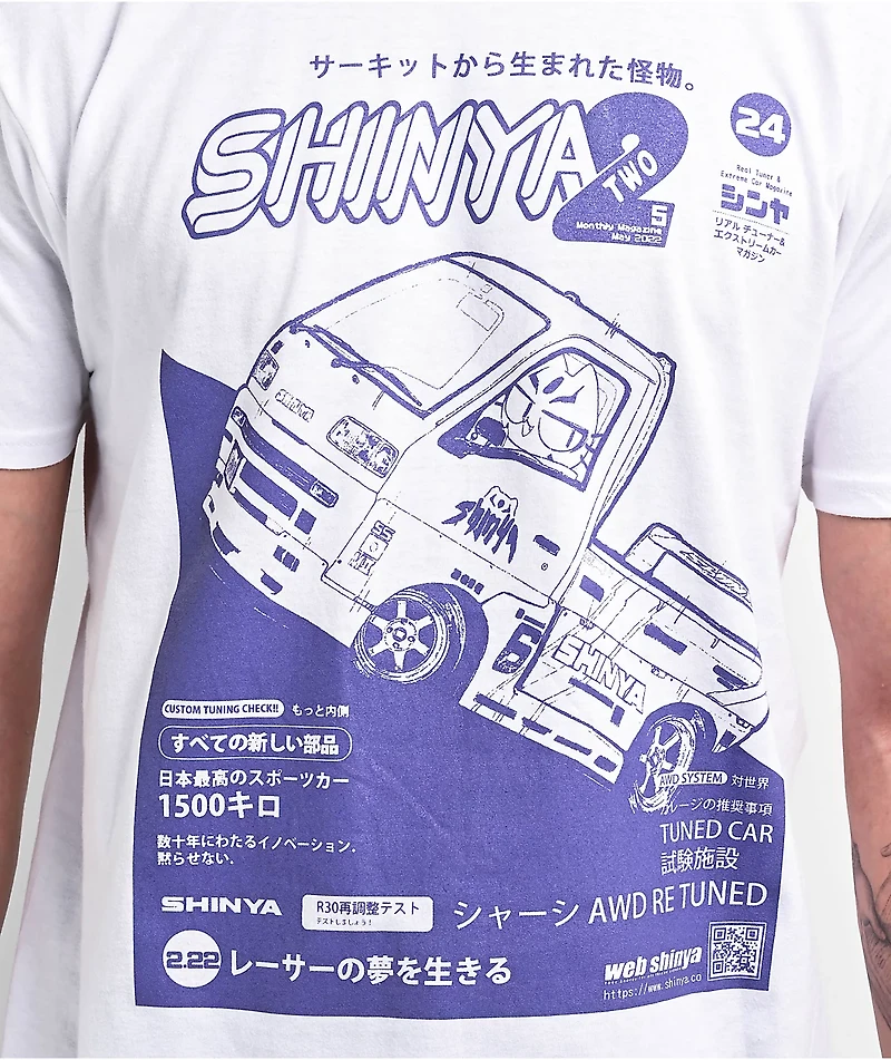 Shinya KEI Mag Inverse White T-Shirt